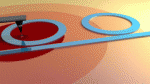 On-chip beam positioning sensor via frequency locked cascaded ring resonators